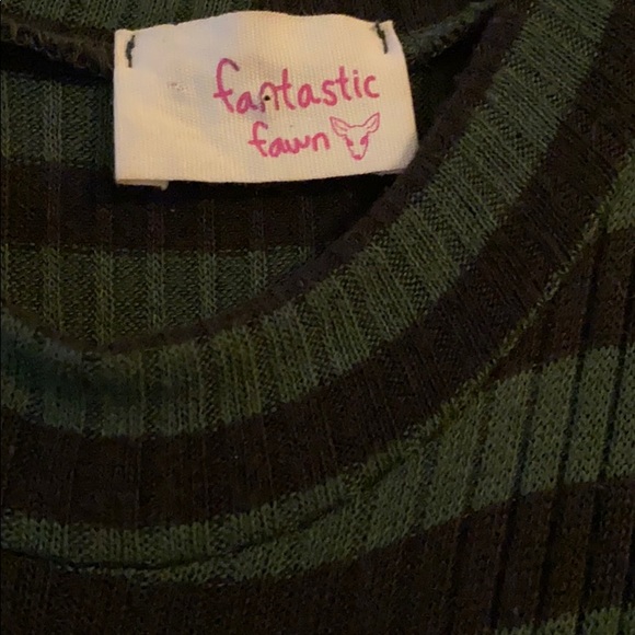 Fantastic Fawn Ribbed High Neck Striped Dress - Picture 3 of 3